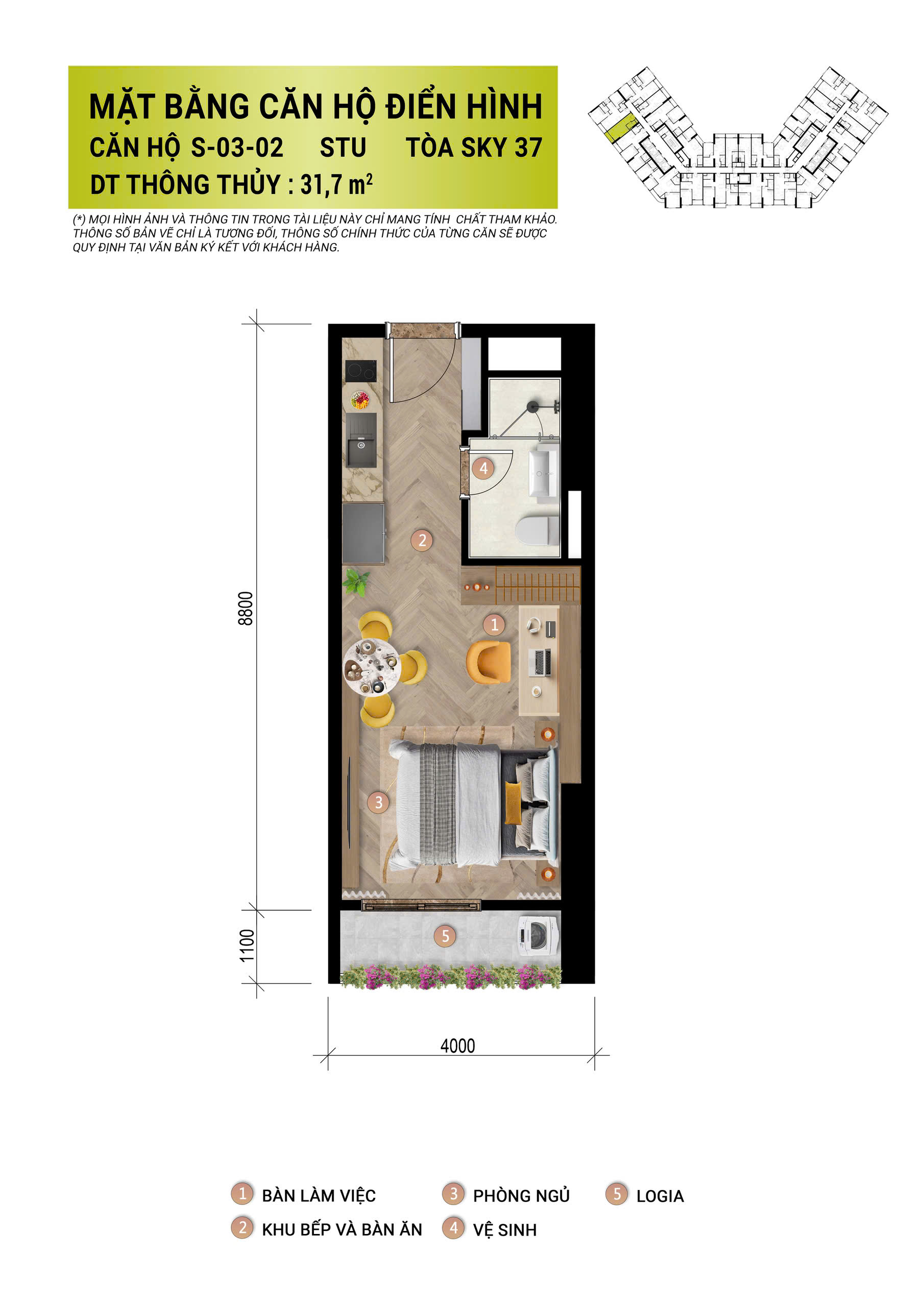 Layout Căn Hộ Studio Sun Trường Vinh