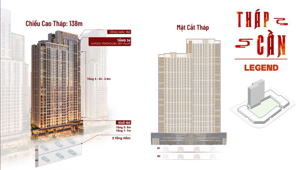 Mặt cắt tòa Legend Sun Glory Residence