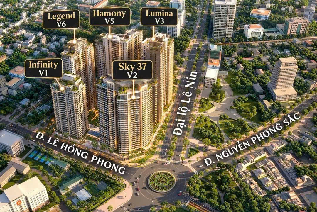 Mặt bằng tổng thể 5 tòa tháp Sun Trường Vinh Nghệ An